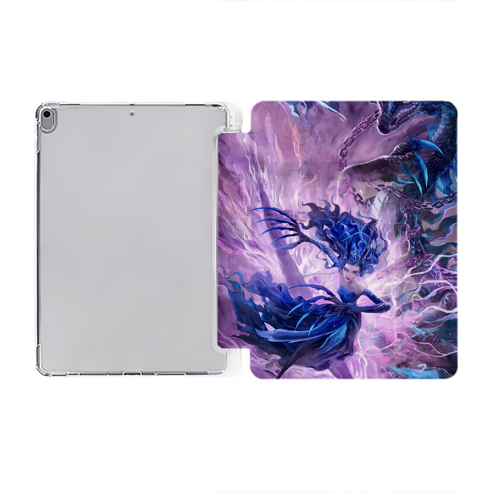 （画像用） Ne Zha 2 ナタ 魔童の大暴れ IPad ケース ペン収納付き 三つ折りスタンド PUレザー×シリコン 対応機種9.5/10.5/10.9インチ